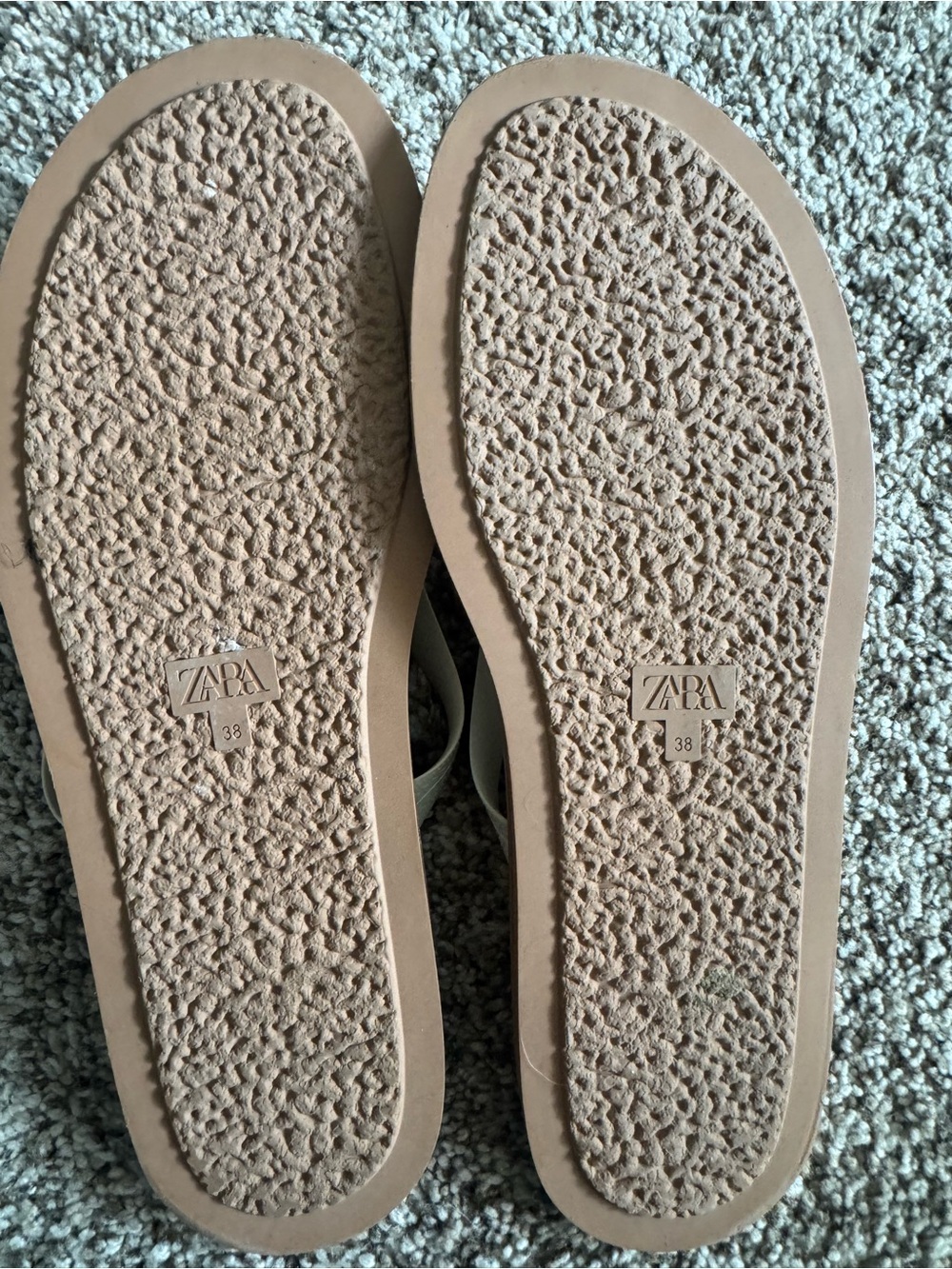 Zara Beige Tan Thong Sandals - Picture 3 of 4